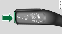 Turn signal lever: Pushbutton for lane assist